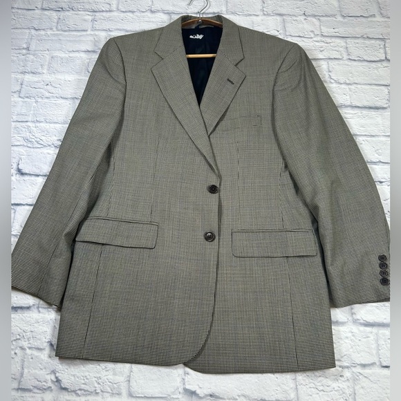 Vintage Brooks Brothers Black/Cream Sport Coat w/Notched Lapels. Wool. Size 42R. - Picture 1 of 13